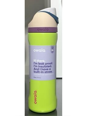 Owala FreeSip 24oz Stainless Steel Water Bottle, CLOUD LIME